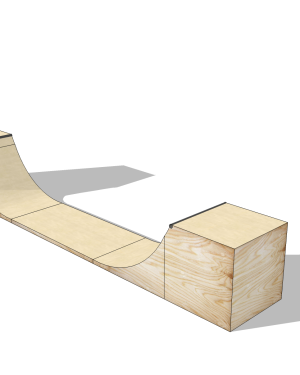 EXTENSIÓN MINIRAMP 120cm Alto 1 MÓDULO (MADERA)