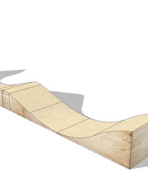 EXTENSIÓN SURFSKATE DOBLE WAVERAMP 1 MÓDULO (MADERA)