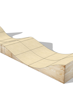 SURFSKATE DOBLE WAVERAMP 2 MÓDULOS (MADERA)